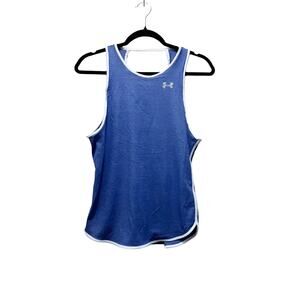 Under Armour Tank Top Navy Blue Scoop Neck Sleeveless Logo Pullover Size S